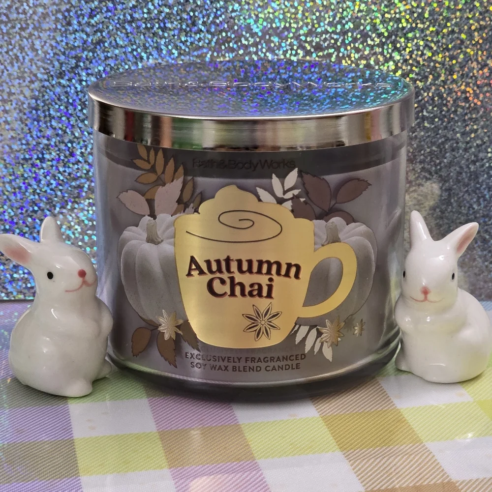 Bath & Body Works Autumn Chai Candle 3-Wick Candle NEW RARE / Safe Shipping